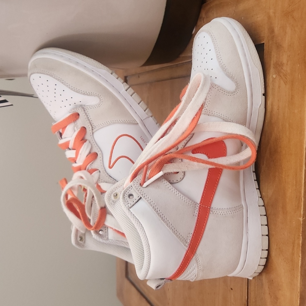 Nike Sneakers. Womens size 8 Orange and White. First use edition